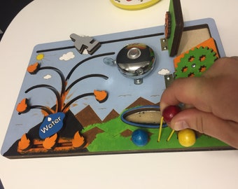 BUSY BOARD - 1st Birthday Gift - Sensory Toy - Activity Board - Travel busy board - Kids Toys - Gift for Kids