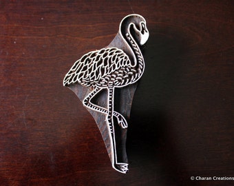 Textile Stamp, Pottery Stamp, Indian Wood Stamp, Tjaps, Blockprint Stamp- Flamingo
