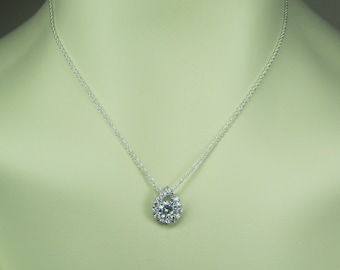 Bridesmaid Jewelry Set of 3 CZ Bridesmaid Necklace Sterling Silver CZ Necklace Cubic Zirconia Wedding Jewelry Bridesmaid Gift