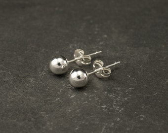 Silver Ball Stud Earrings- Silver Ball Studs- Silver Ball Earrings- Small Silver Stud Earrings- Sterling Silver Post Earrings