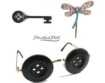 Coraline Button Key, Dragonfly clip and Button Eyes Set option Halloween Cosplay Costume Prop Inspired