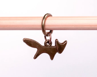 Stitch Markers, Fox Stitch Markers, Knitting Stitch Marker, Stitch Marker Set, Charm Stitch Markers