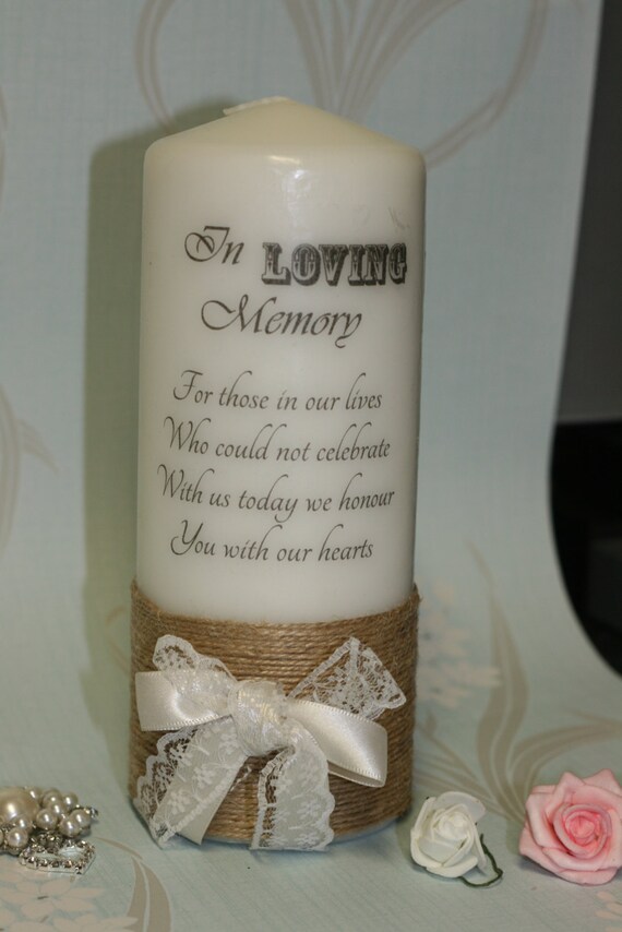 Wedding/ birthday/ anniversary memorial personalised candle