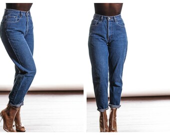 All Sizes DARK WASH Vintage 80s High waist Mom Jeans