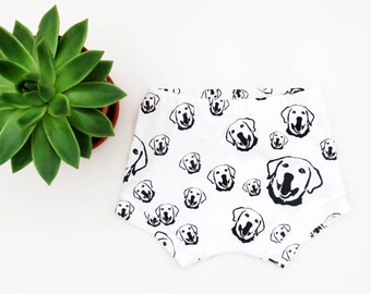 Labrador Retriever Organic Newborn Shorts, Organic Monochrome Baby Bloomers, Dog Baby Announcement, Gender Reveal Ideas, Gender Neutral