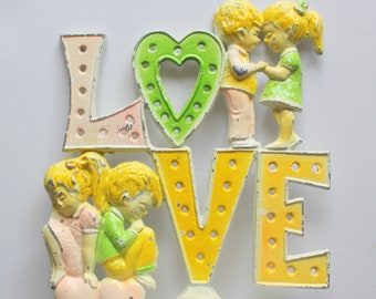 Vintage Revere Boy and Girl LOVE Earring Holder 1970s
