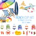 Watercolor Beach Clipart, Summer Clip Art, Beach Clip Art, Summer Clipart, Beach Clipart, Vacation Clipart, Watercolor Clipart