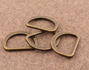 4 Pcs Antique Bronze D Ring 1” Metal D Buckle Belt Strap Buckle Webbing D Ring Handbag Accessories Leather Craft Hardware