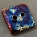 Square 2-hole handmade Raku Button