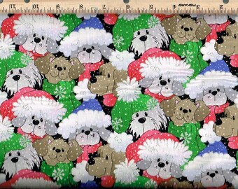 Packed Santa Puppies Glitter Christmas