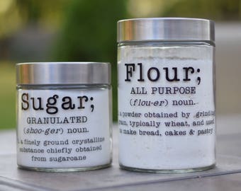 Kitchen canister/jar; sugar, flour