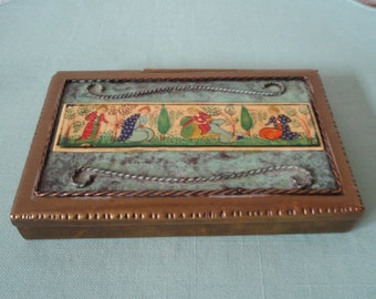 Brass Trinket Jewelry Box Memorabilia Souvenir Jerusalem d695