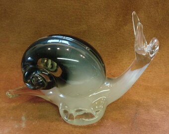 Vintage Glass Snail Paperweight