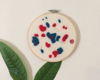 Contemporary Abtract Needle Felt Embroidery Wall Hanging