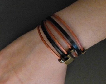 Leatherbracelet 3 double straps