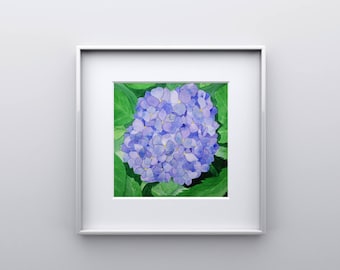 Blue Hydrangea Print from Original Watercolor