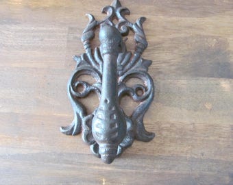 Vintage Hollywood Regency Cast Iron Door Knocker