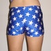Blue with white stars spandex shorts