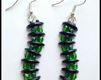 Beading Pattern - Beading Tutorial - Caterpillar Crawl Earrings - Wavy Dangle Earrings