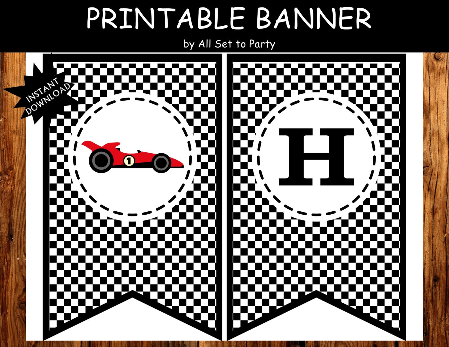 Race Car Birthday Banner Race Day Party Decorations Race