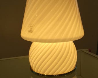 Murano mushroom lamp swirl glass by Vetri Made in Italy 1970s