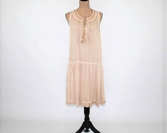 Boho Dress Chemise Festival Hippie Clothes 20s Bohemian Clothing Loose Fit Sleeveless Summer Drop Waist Rayon Womens Clothing Vintage Style