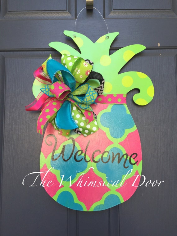 Large Pineapple Door Hanger Pineapple Door Hanger Summer