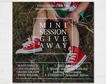Facebook Promotion Marketing Board - Instagram Promotion Marketing Board - Share Comment Promotion Marketing Board - INSTANT DOWNLOAD
