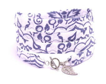 bracelet to wrap handmade fabric cotton
