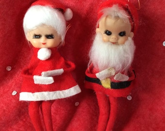 Vintage Mr. and Mrs. Santa Elves Pixies