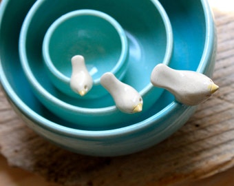 Custom-Made Pottery Birdie Nesting Bowls - 4-6 weeks for delivery