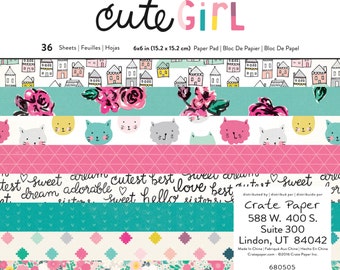 Crate Paper Cute Girl 6x6 Paper Pad -- MSRP 6.00