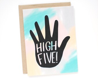 Graduation Card - Congratulations Card - High Five Card - Congrats Card - Card for a Friend
