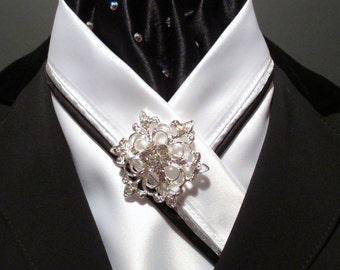 Gorgeous Black and White Dressage Stock Tie