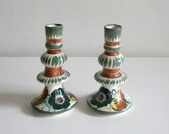 Mexican Hand Painted Candlestick Holders