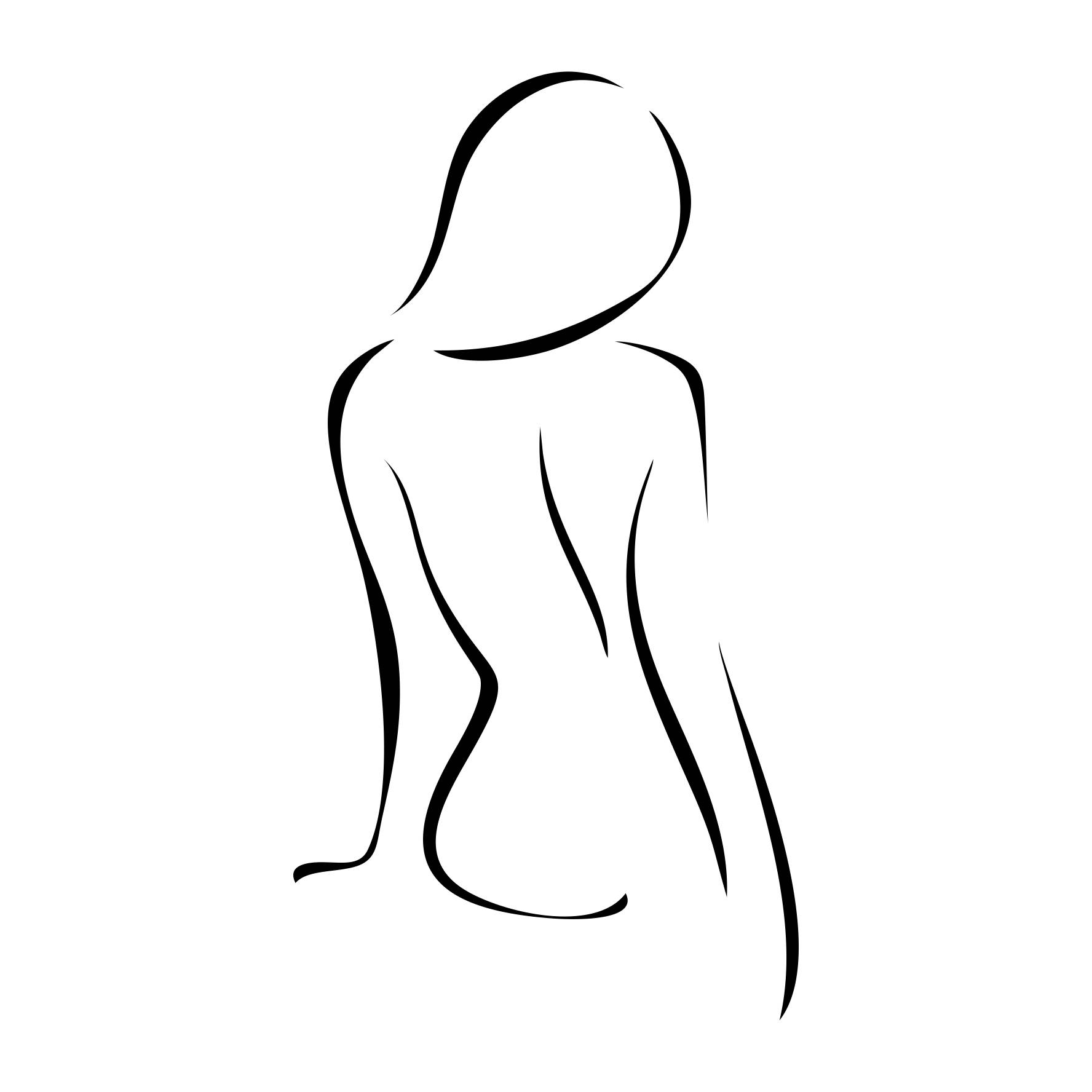 line art woman body