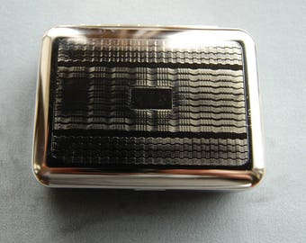 Vintage German Silver Box, Tobacco Tin, Stash Box, Handy Pocket Container, Brand-new Made in Germany by Hansaware G55