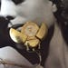 Vintage 1980s 1990s Watch Ladybug Pendant Necklace Swiss Movement Aluminum Cicada Watch By Jufrex Anti Magnetic Gold Tone Color