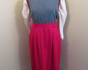 Vintage Evan Picone red wool pencil skirt
