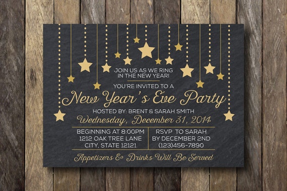 Items similar to New Year's Eve Party Invitation - New Year's Party