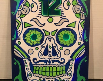 Seattle Seahawks Sugar Skull Sign