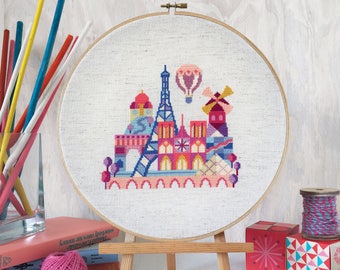 Pretty Little Paris - Satsuma Street Modern Cross stitch pattern PDF - Instant download