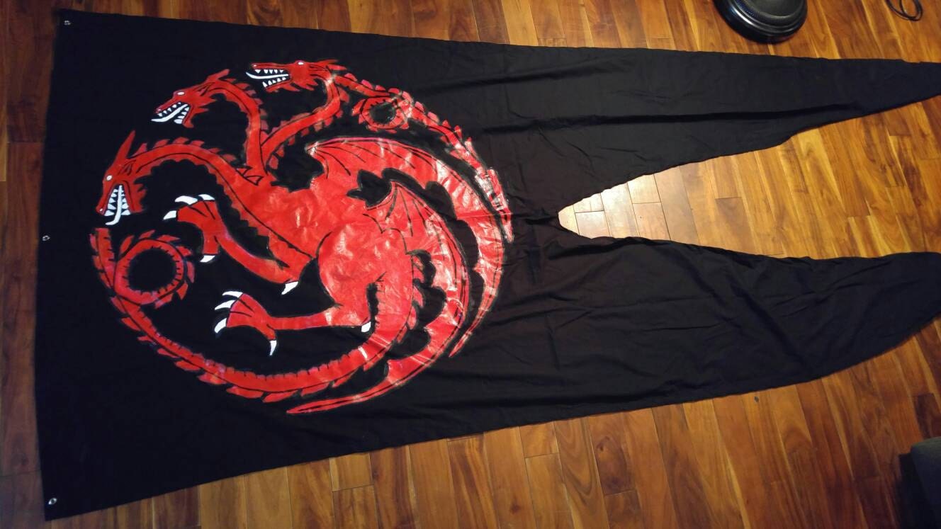 Targaryen Game Of Thrones Banner Flag Swallow Tail