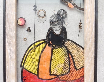 Stained glass frame - "Hortense" (2)-