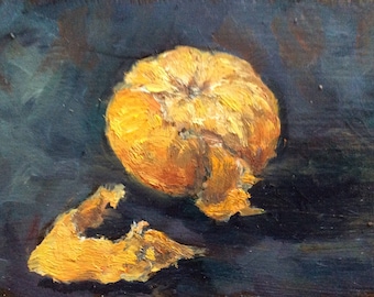 Tangerine Painting Original Oil Painting 4 x 6”
