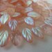 25 Rose Pink Matte AB Czech Glass Leaf Size 12x7mm