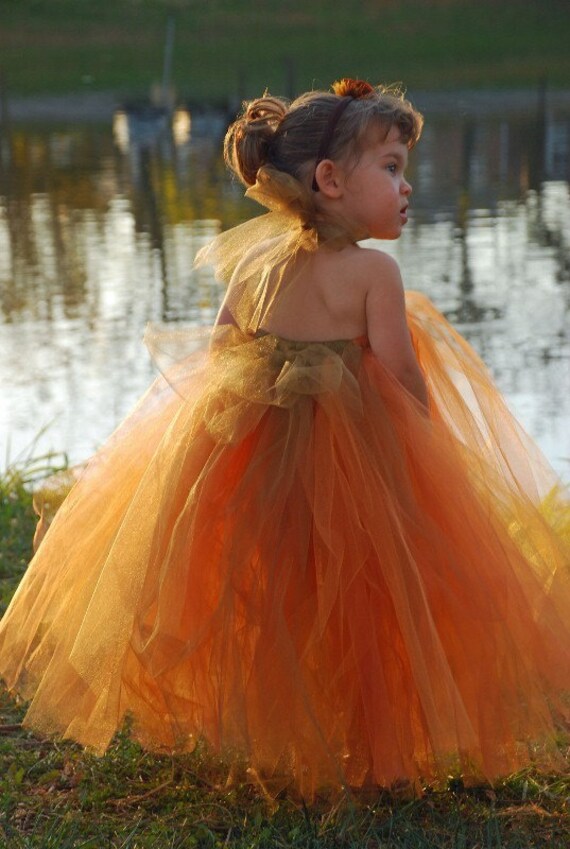 burnt orange kids dress