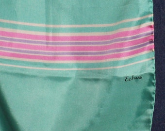 Echo oblong silk scarf in aquas and pinks