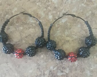 Beaded loop earrings
