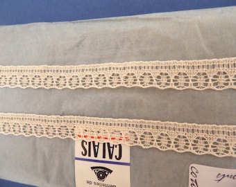 Lace vintage Cotton lace VINTAGE - small antique lace cotton beige 5 m